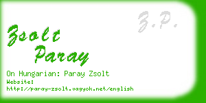 zsolt paray business card